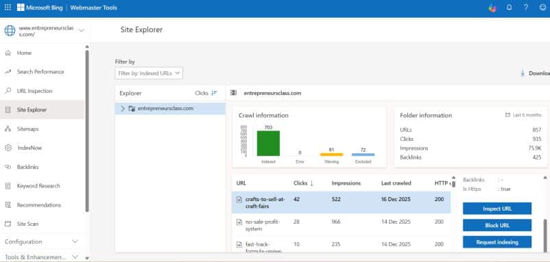 bing webmaster tools