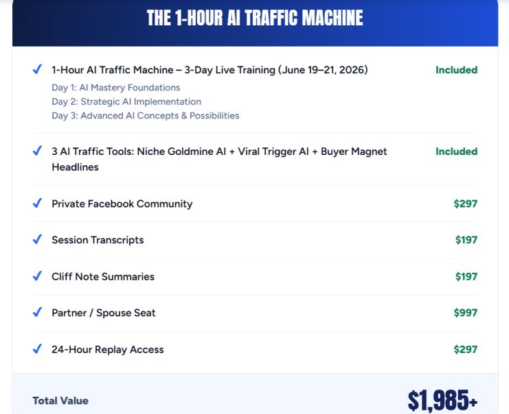 1 hour AI traffic machine training