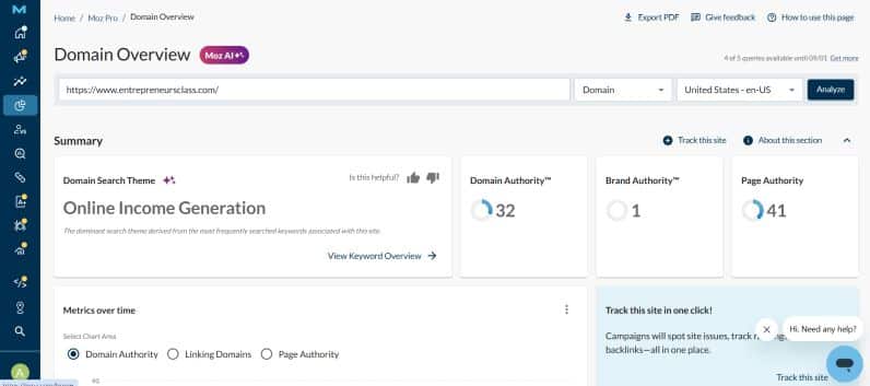 Moz interface